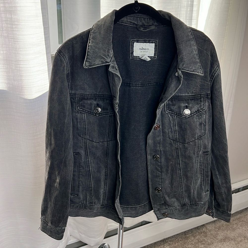 Black denim jacket